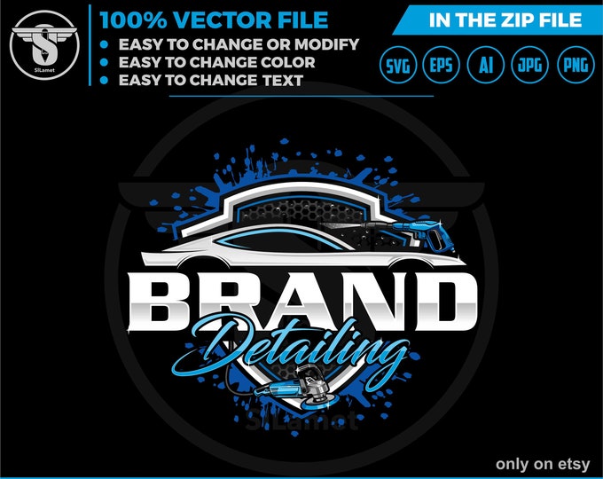auto detailing - car logo template - Car Detailing Services logo - car wash logo template - car clean logo - auto detailing logo SVG - auto