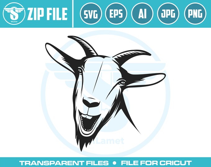 crazy goat svg, Goat svg,Goats silhouette,SVG, PNG, EPS, dxf, jpg Instant Download jpg digital download Image Cut File for Cricut Silhouette