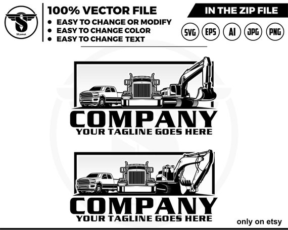 equipment vehicles logo, heavy equipment svg, pickup truck, excavator, truck logo, Bulldozer svg