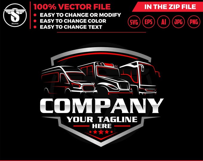 Bus Van Logo: Public Passenger Transport Vector Designs (SVG, EPS, PNG)