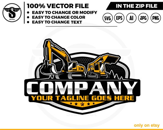 skid steer and excavator logo svg, skid steer Bulldozer logo, skid steer SVG, Wheel Loader Svg, skid steer excavator,mini excavator svg