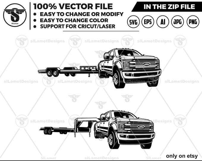 hotshot cricut - pickup and flatbed cricut - pickup towing  - towing Company - hauler trailer logo - pickup dually