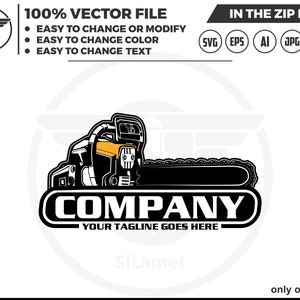 chainsaw logo- tree sevice logo - chainsaw logo - tree cutter