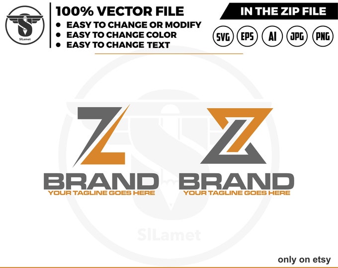 Initial ZL Logo Design: Vector Graphic (Digital Download)