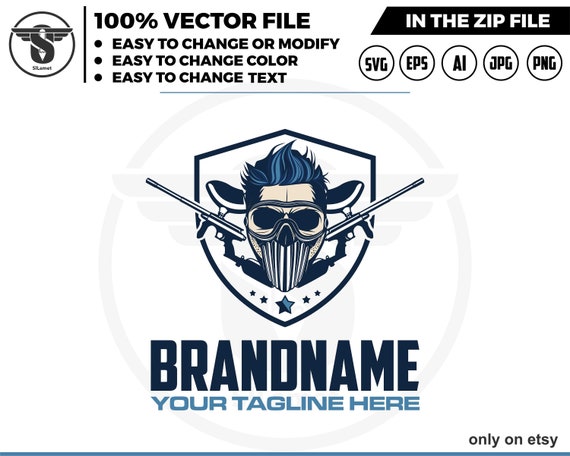 paintball logo - paintball club logo - skull paintball svg