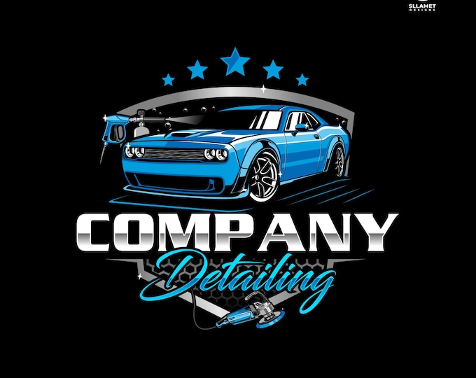 Auto Detailing Logo: Editable Vector Design for Car Wash & Cleaning Business (SVG, EPS, PNG)