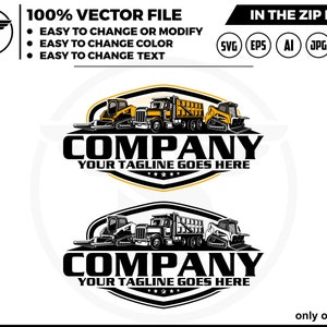 Heavy Equipment Logo: Skid Steer, Dump Truck SVG (Digital Download)