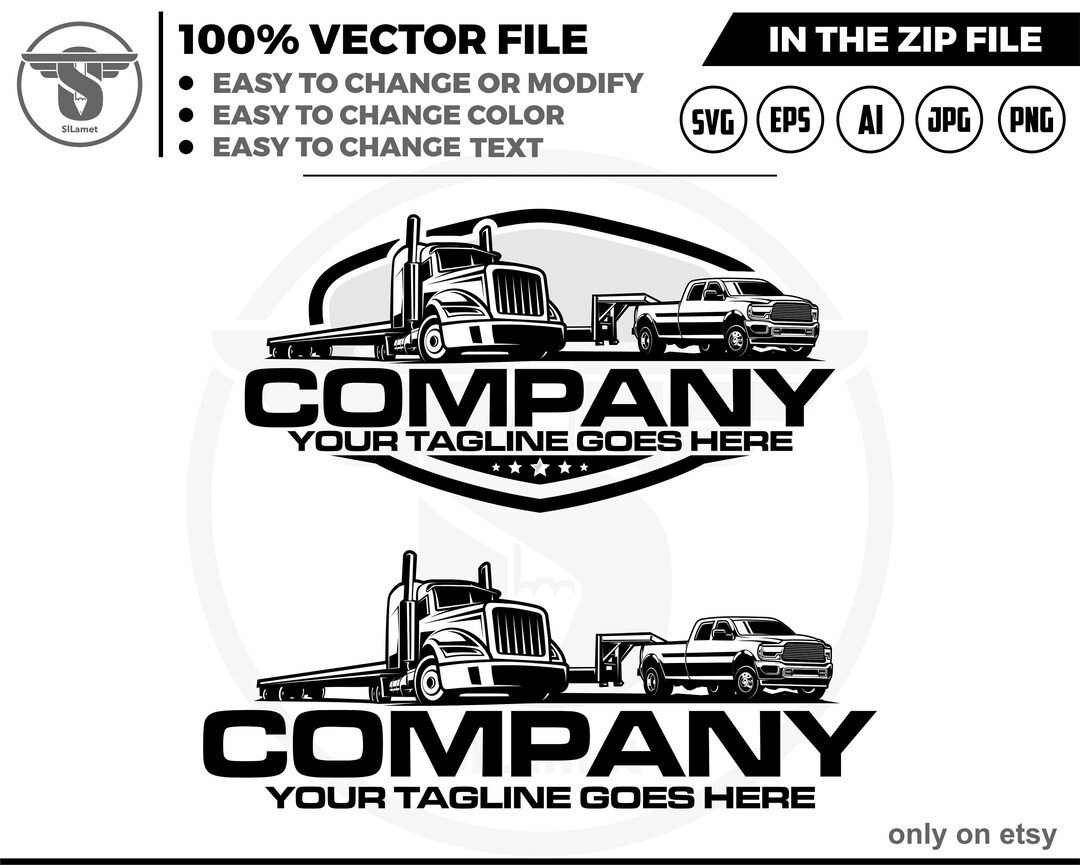 Trucking Company Logo SVG: Trailer and Semi Truck Vector (digital ...