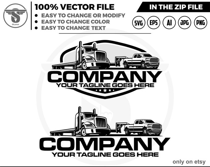 pickup trailer and truck trailer logo svg, Trucking Company Logo, Moving Truck, Semi Truck, Trucking Brand, Truck Door Logo, Trucker Logo