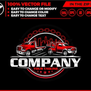 towing truck CITY logo, towing logo template, towing chain svg, tow truck 18 wheeler, tow truck logo, towing service logo, tow car logo
