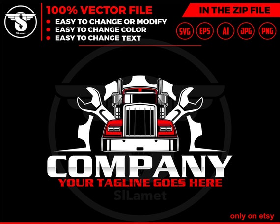 trucking repair logo - trucking service logo - truck trailer repair logo - trucking fix logo