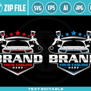 Car Painting Logo: Auto Body SVG Vector (Digital Download)