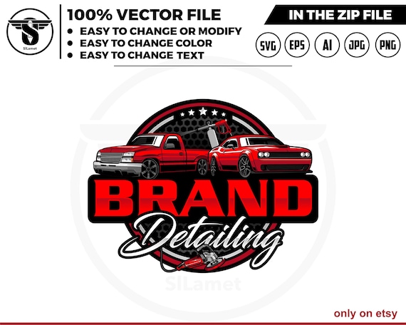 pickup truck and sport car wash - Car wash pickup truck logo template - car wash logo - cleaning car logo - automotive - detailing logo
