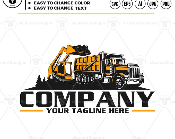 Skid Steer Loader Logo SVG: Dump Truck, Compact Track Loaders vector