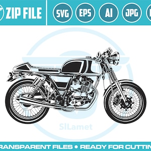 royal enfield interceptor 650 SVG, motorfiets klassieke Svg, motorfiets silhouet Svg, Chopper Cruiser Svg Harley Svg PNG-bestanden voor Cricut