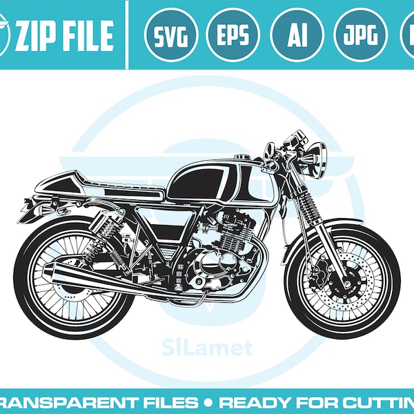 royal enfield interceptor 650 SVG, Motorcycle classic Svg, Motorcycle Silhouette Svg, Chopper Cruiser Svg Harley Svg PNG Files for Cricut