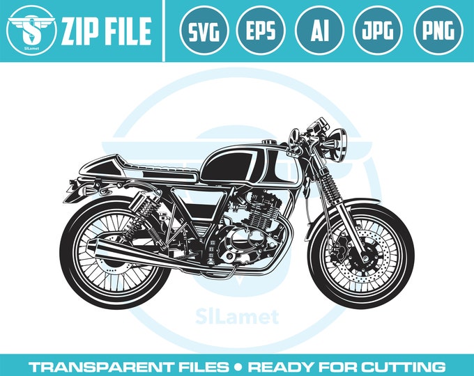 royal enfield interceptor 650 SVG, Motorcycle classic Svg, Motorcycle Silhouette Svg, Chopper Cruiser Svg Harley Svg PNG Files for Cricut
