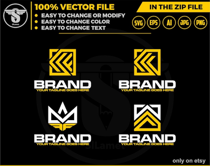 KF Initial Logo Design: Modern Vector Graphic (Digital Download)