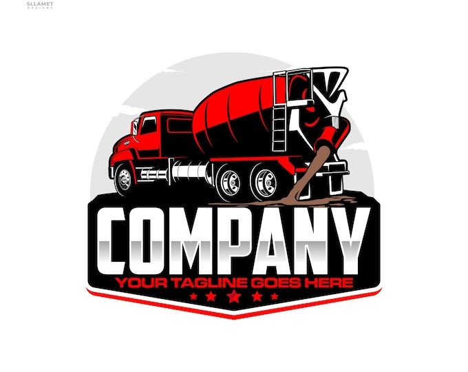 Mixer Truck Logo: Cement Concrete truck svg, vector file