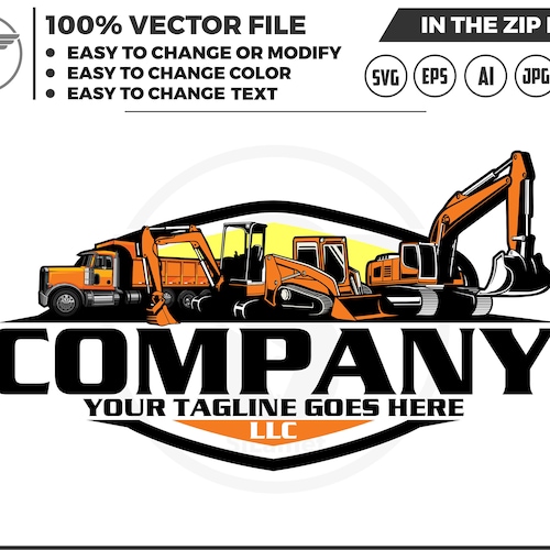 Skid Steer Loader Logo Skid Steer and Dump Truck Logo Skid Etsy Canada