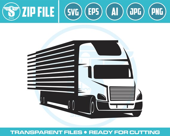 Truck box svg Semi Truck Trailer svg, Trucker Big Rigg 18 Wheeler Semi Tractor Trailer Shipping Trucking Logo .SVG Vector Cricut Cut Cutting