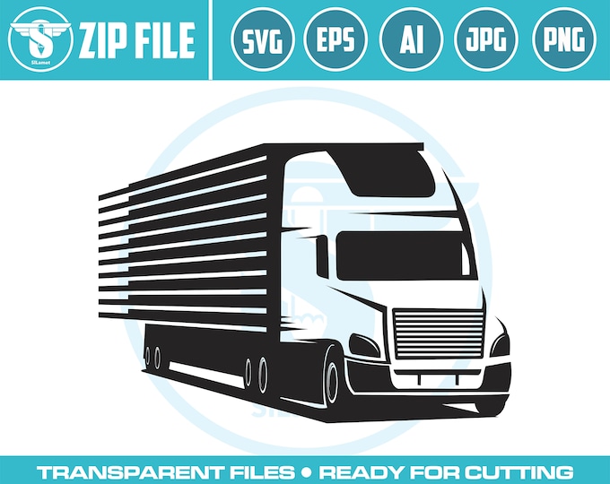 Truck box svg Semi Truck Trailer svg, Trucker Big Rigg 18 Wheeler Semi Tractor Trailer Shipping Trucking Logo .SVG Vector Cricut Cut Cutting