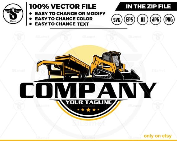 dump trailer and skid steer logo