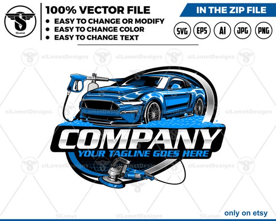 Luxury Car Wash Logo - Premium Car Detailing Logo - Elite Auto Spa logo - High-End Vehicle Cleaning logo