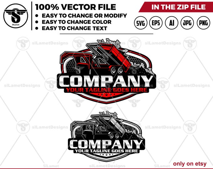 roll off dump trailer logo - dump trailer logo, gooseneck dump trailer logo , USA Dumpster Logo , dump rental logo