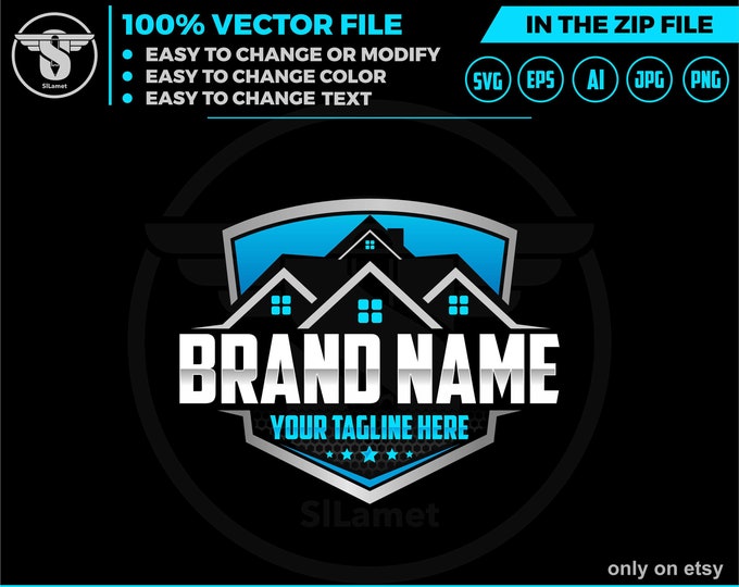 housing logo, home logo, residential logo, house logo, Pressure Wash logo - Wash House logo - house washing logo - wash logo - clean logo