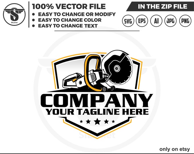Disc Cutter logo, Ceramic Concrete Saws logo - electric disc saw logo - Electric Concrete Cut-Off Saw- Disc Cutter svg