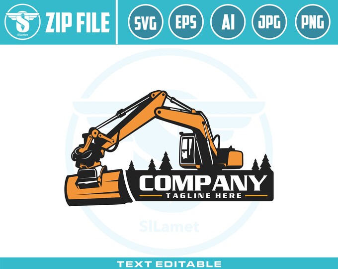 excavator dexterity logo, excavator bucket 360 logo, 360 degree rotating excavator bucket, 360 Degree Bucket excavator svg, heavy equipment