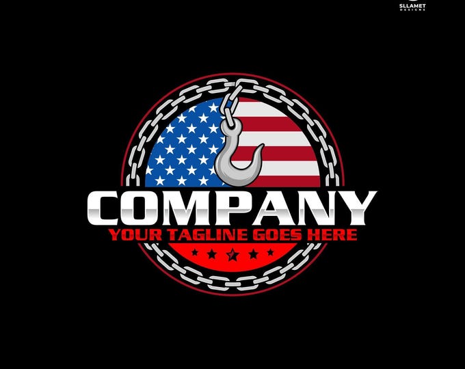 Chain Hook Towing Logo, Editable Vector Logo for Roadside Recovery Service Branding (SVG AI)