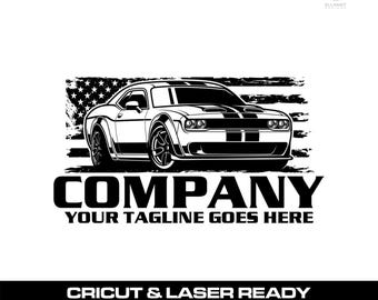 American Muscle Car logo: SVG for Cricut, Laser, Cut file, Automotive Logo Vector