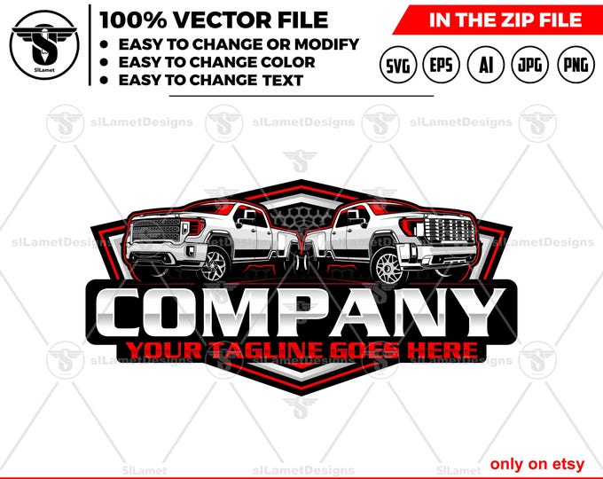 pickup truck logo - GMC Truck Logo Template - Sierra Denali  (Digital Files)