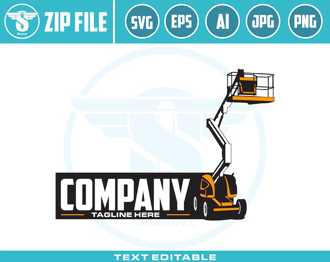 Cherry Picker SVG, Cherry Picker Vector, Bucket Truck SVG, Boom lift svg, Man lift, Basket crane, Hydraladder, Cut file, for silhouette,
