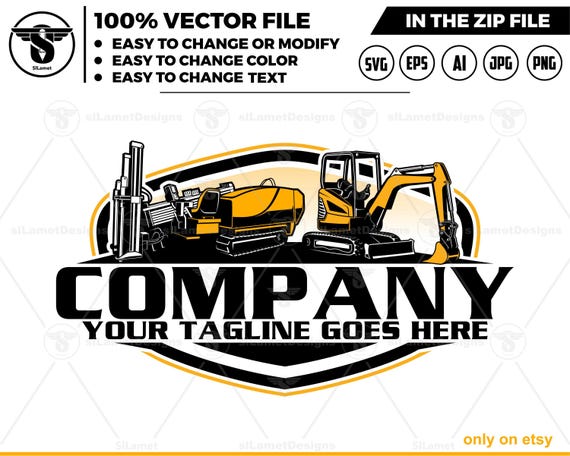 mini excavator and Vermeer Navigator logo - Vermeer Drills logo - Drilling Rig logo - Horizontal Directional Drilling Rig
