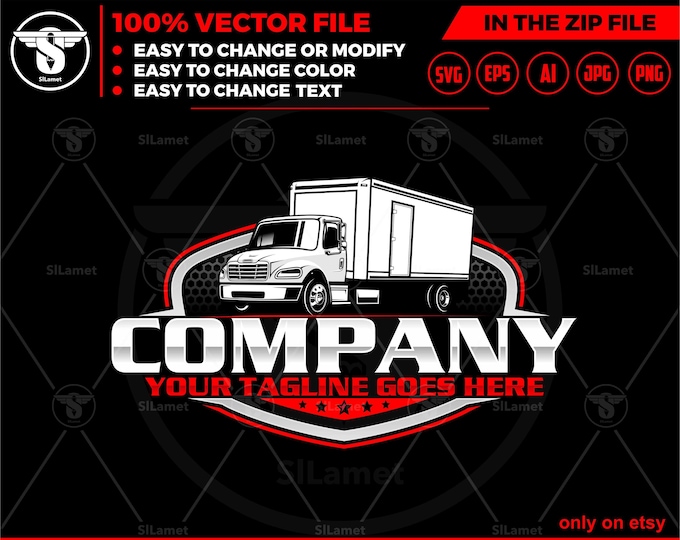 box truck logo - delevery truck logo template - Freightliner Business Class M2
