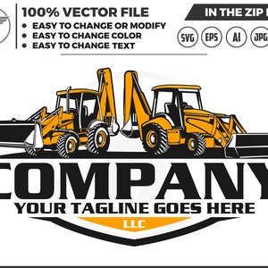 Backhoe Loaders logo svg, Backhoe Excavator logo svg, Backhoe svg, heavy equipment vehicle logo, excavator logo, Backhoe Loaders SVG FILE
