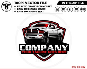 Pickup Truck Logo Vector – Ram 2500 Megacab SVG, EPS, PNG