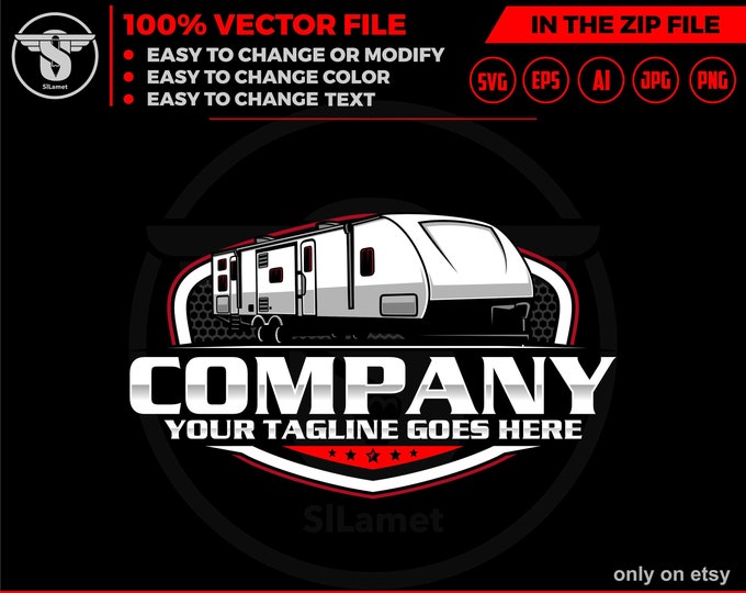 rv trailer logo - rv logo - camp car logo -  camper trailer