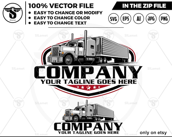 trucking svg, Trucking Company Logo, Moving Truck, Semi Truck, Trucking Brand, Truck Door Logo, Trucker Logo, freightliner truck