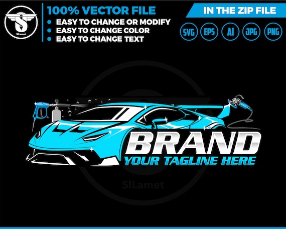 luxury cars auto detailing - sport car detailing logo template - Car Detailing Services logo - car wash logo template