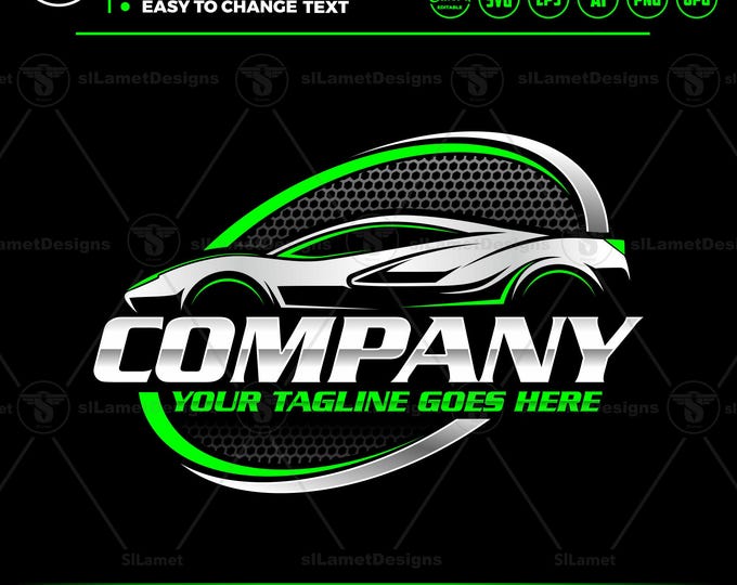 Sports Car Logo Template: Automotive SVG, car dealer logo, vector file