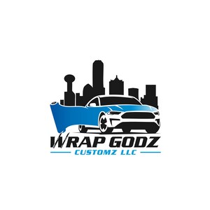 Custom logo design promo on black: bold white CUSTOM LOGO, red slogan, circular watermark, vector file icons; digital files.