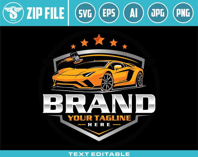 auto detailing car logo template - Car Detailing Services logo - car wash logo template - lamborghini SVG