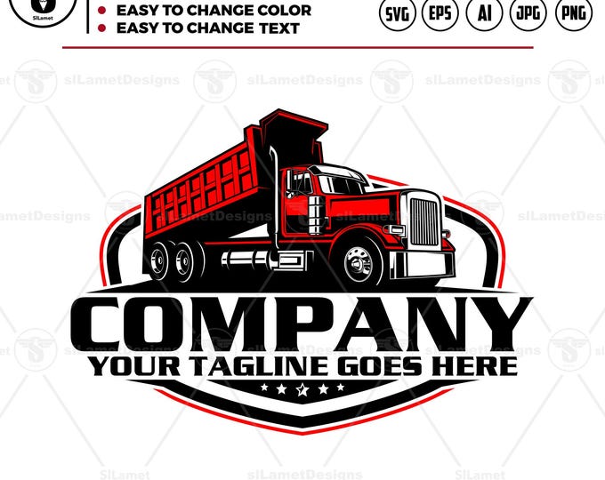 Dump Truck Logo SVG: American Trucking Vector Design
