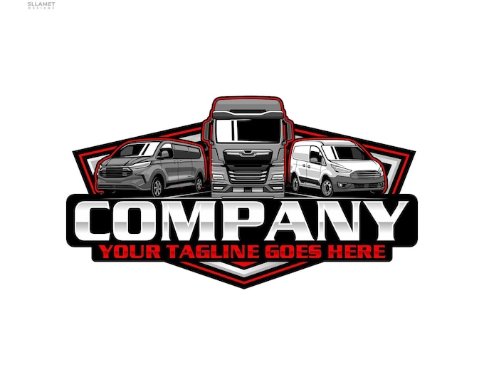 Logistics Transport Logo: Editable Vector Design for Semi Truck & Shipping Service (SVG, EPS, PNG)