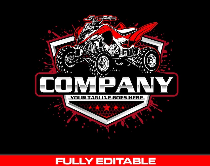 ATV Logo: Fully Editable, Sport Quad Offroad Racing SVG Vector Design