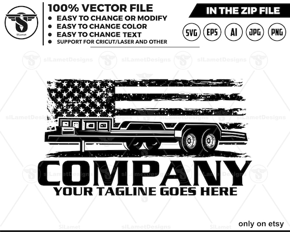 Amrica Car Hauling Trailer Logo - Bumper Pull Car Haulers Logo - flatbed trailer logo - USA Bumper Pull Car Hauler